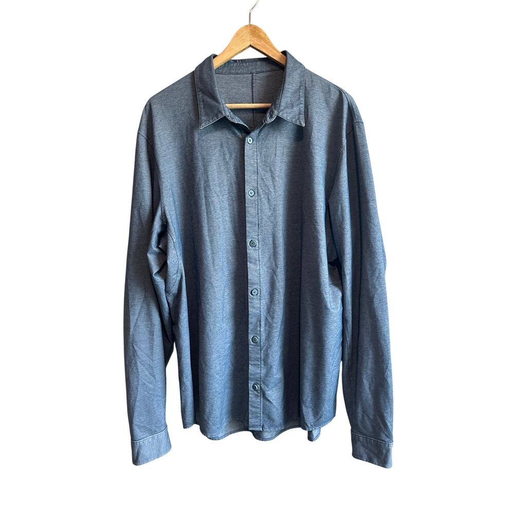 Lululemon Commission Long Sleeve Shirt Enzyme Dye Club Blue XL